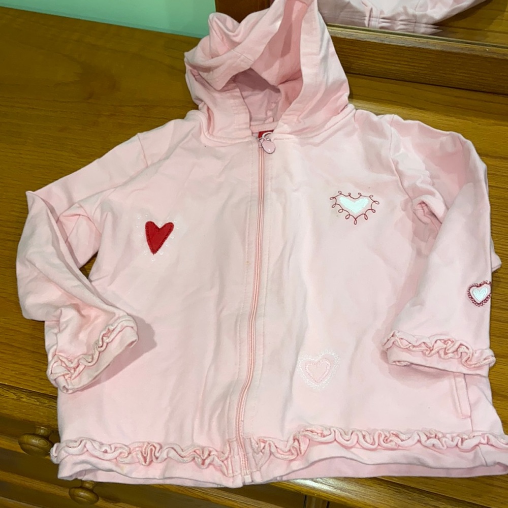 Pink Hearts Valentines Sz 5 T hooded jacket Target